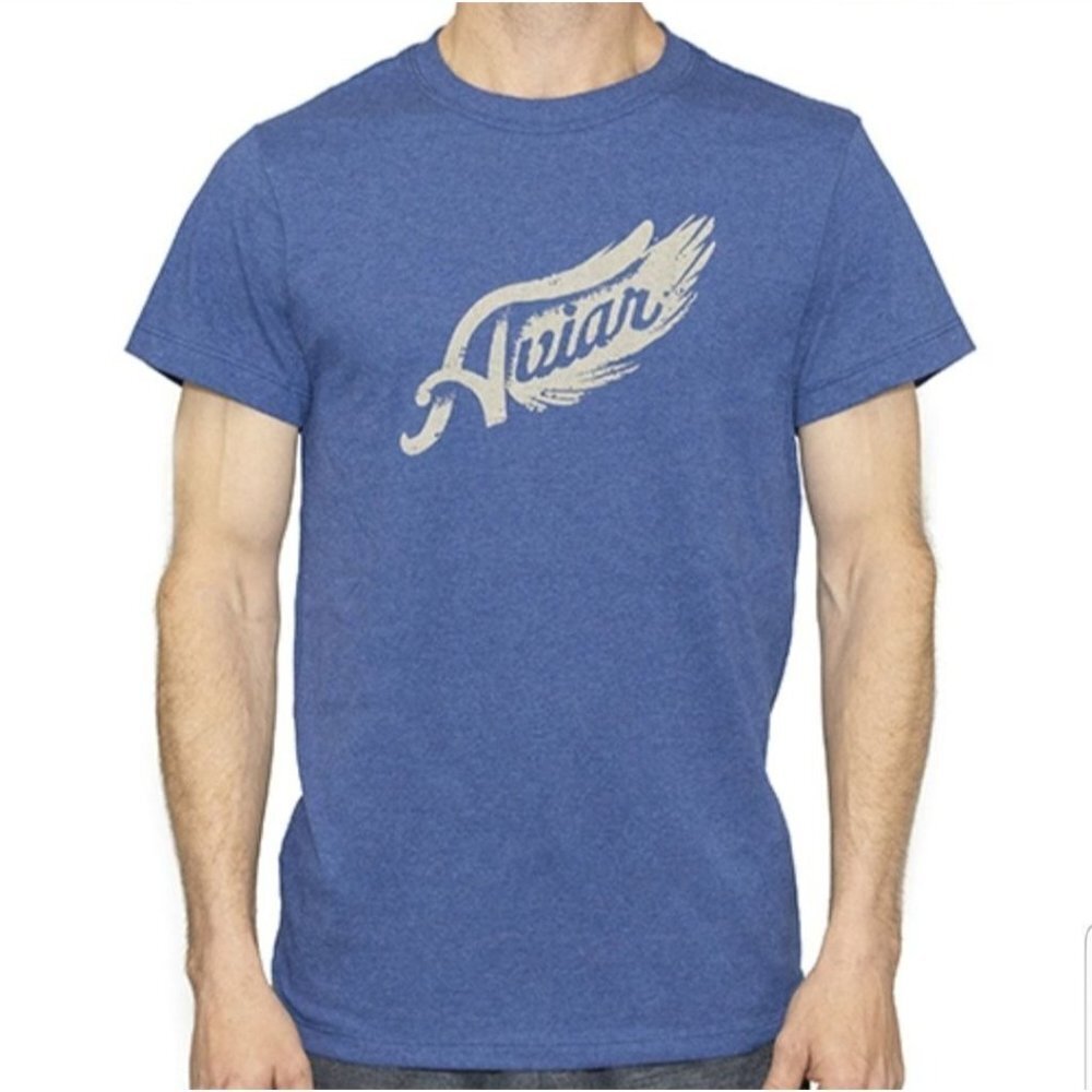 RECOVER Aviar Logo Recover T-Shirt (Short Sleeve) 50-50 Blend Size S Color Blue‎